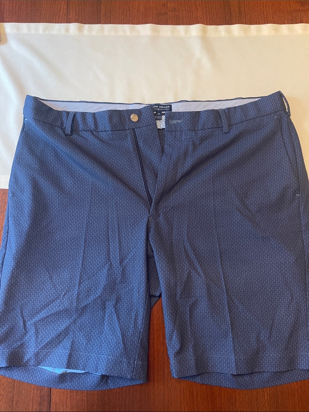 Peter Millar Navy Micro-Pattern Performance Golf Shorts